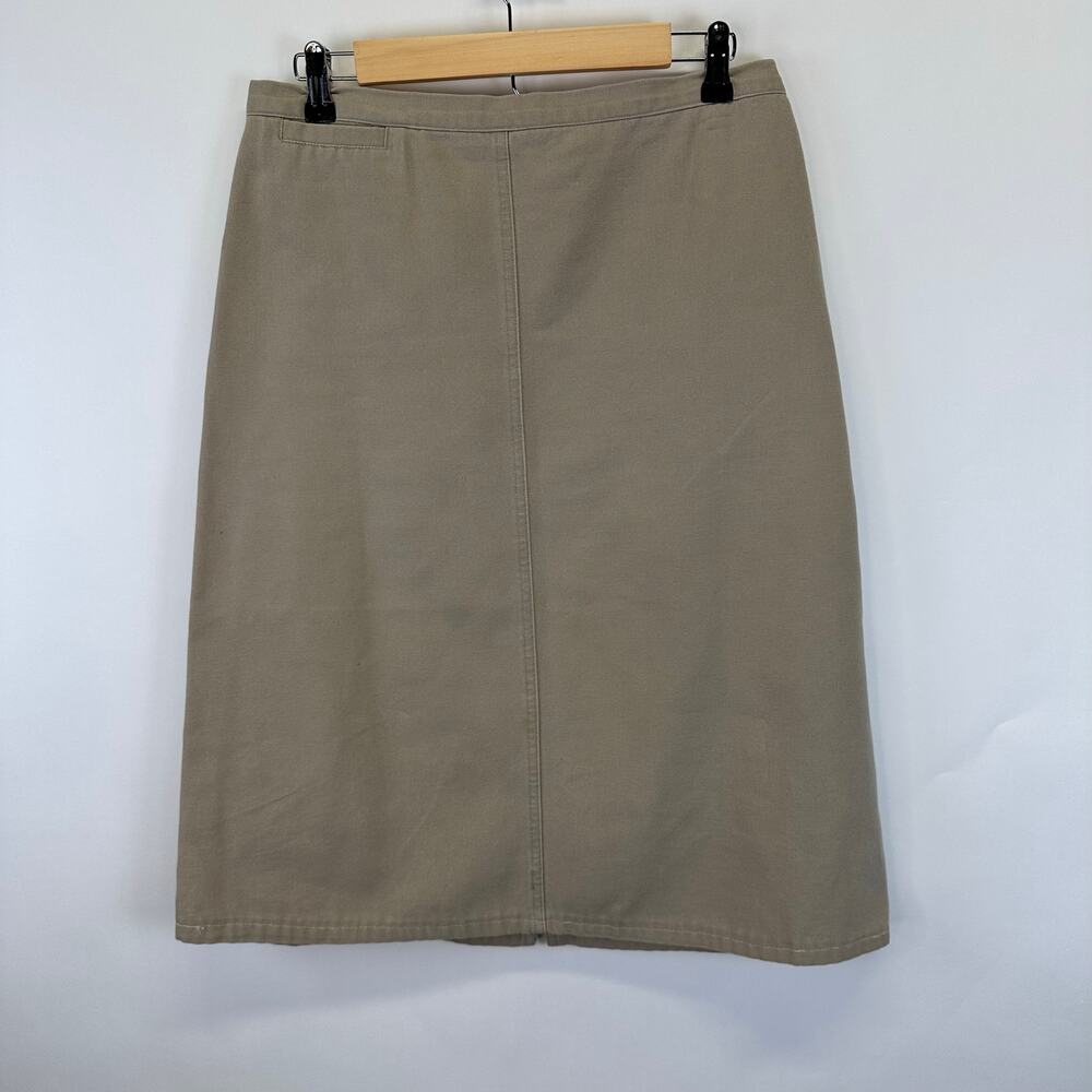 Woolrich Knee Length Khaki A Line Unlined Skirt Womens Capsule Academia Small